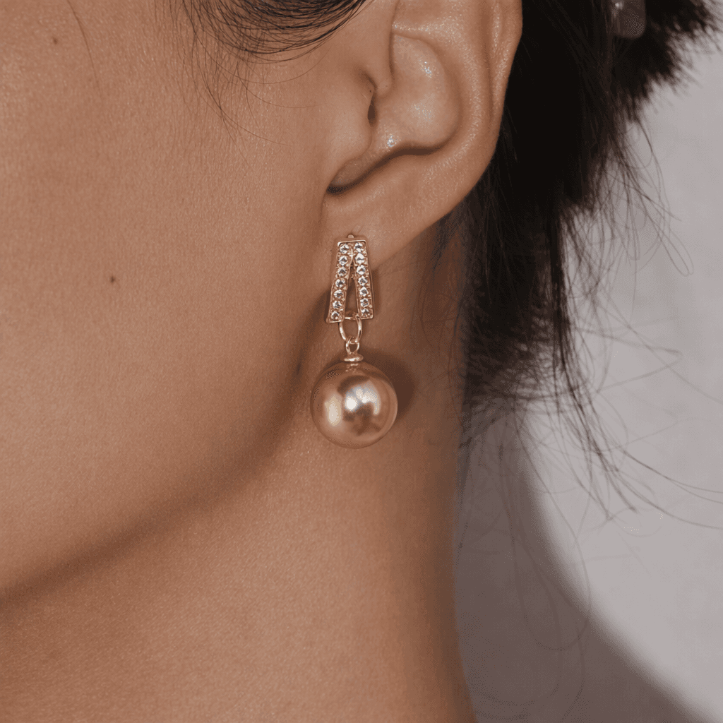 Gold-Toned Crystal & Pearl Drop Earrings