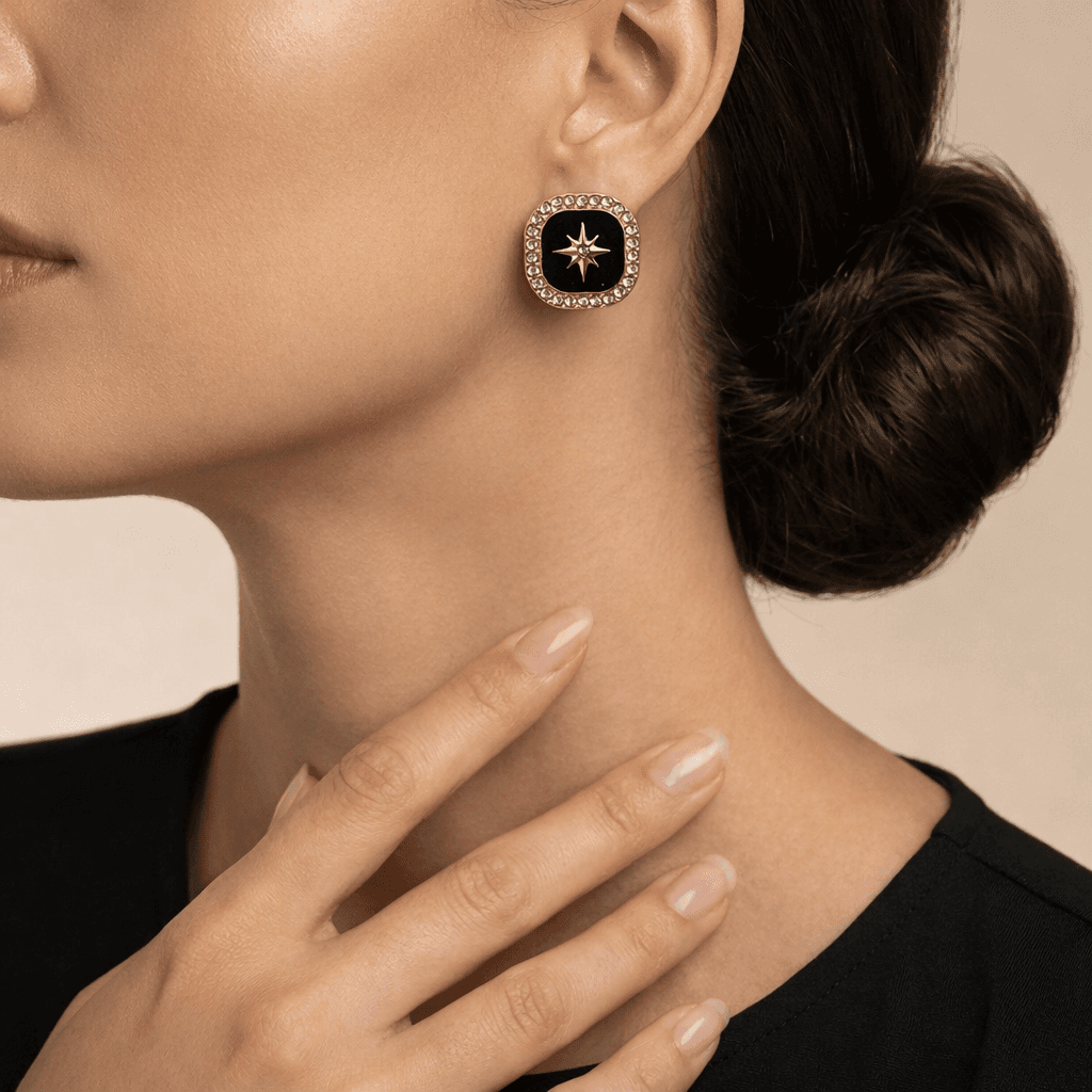 Black Emery Earrings