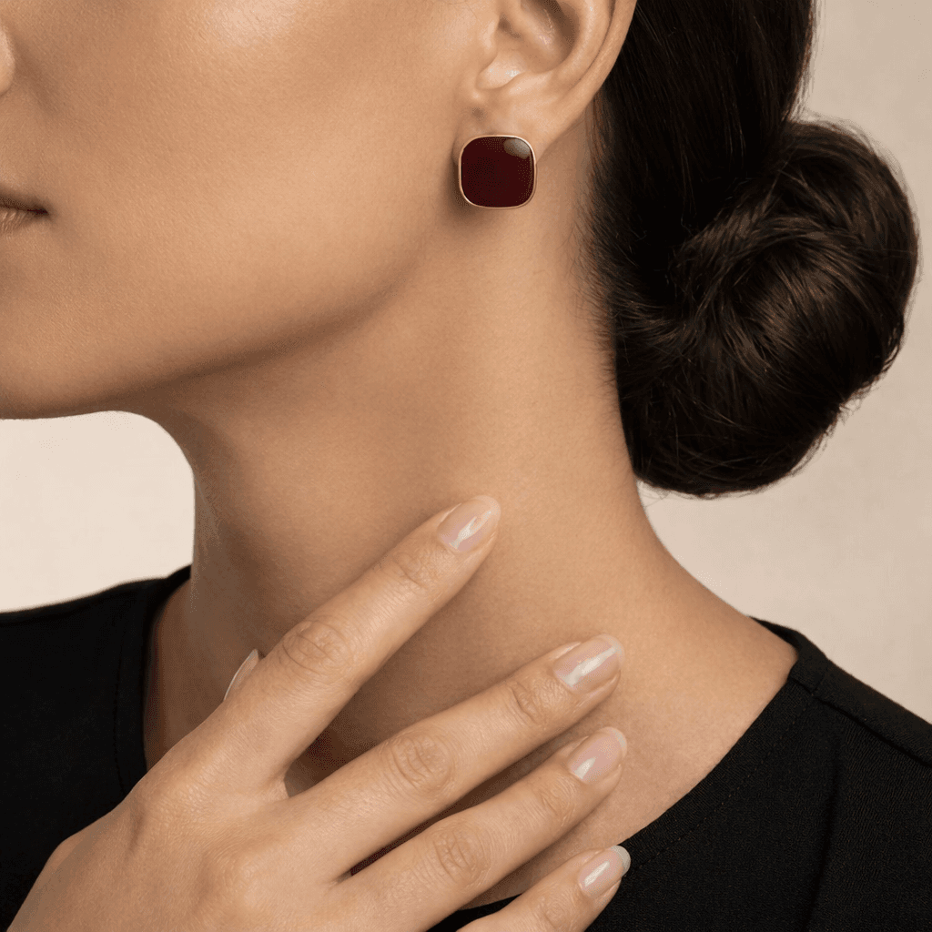 Vintage Red Wine Earrings