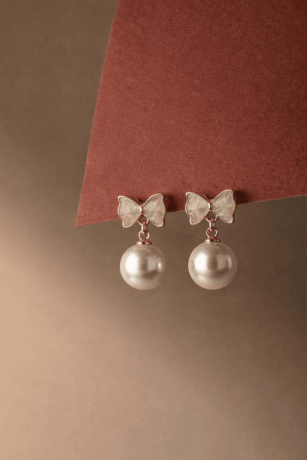 Bow Pearl Drop Earrings