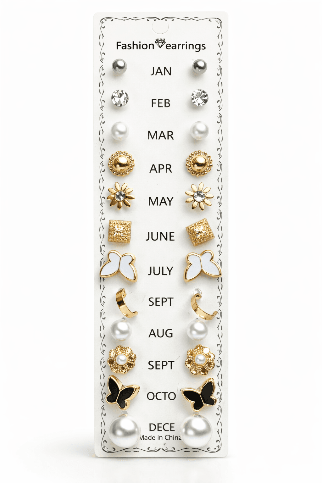 Korean 12 pairs of stud earrings