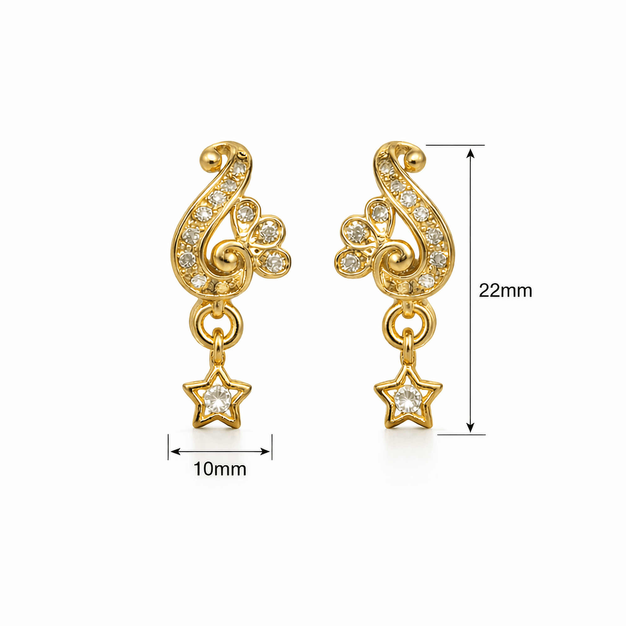 Elegant Gold-Finish Artificial Earrings Combo – 4 Pairs