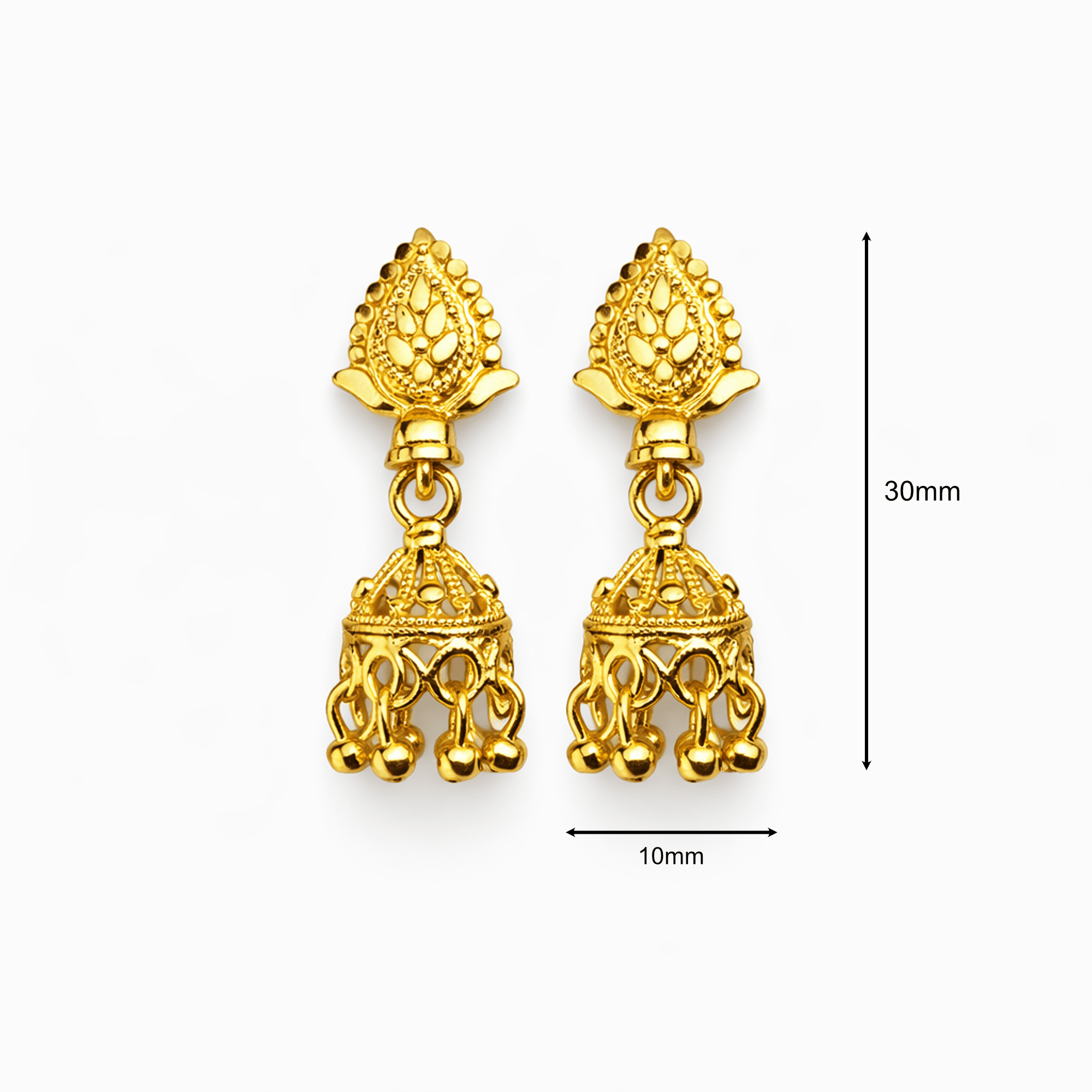 Partywear Artificial Gold-Tone Earrings Combo for Women (Set of 4 Pairs)