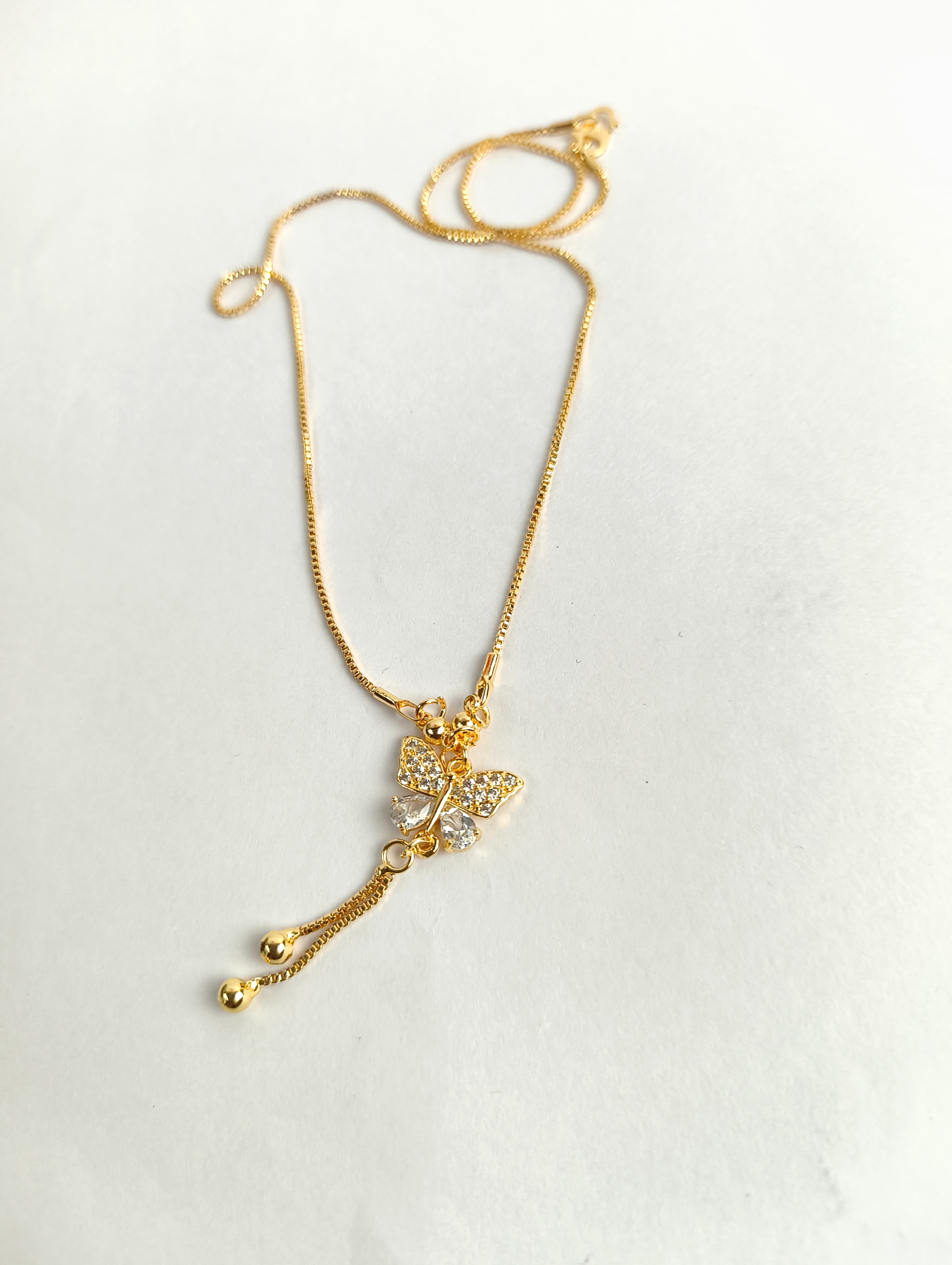 Butterfly Aura Green Stone Necklace & Earrings Set