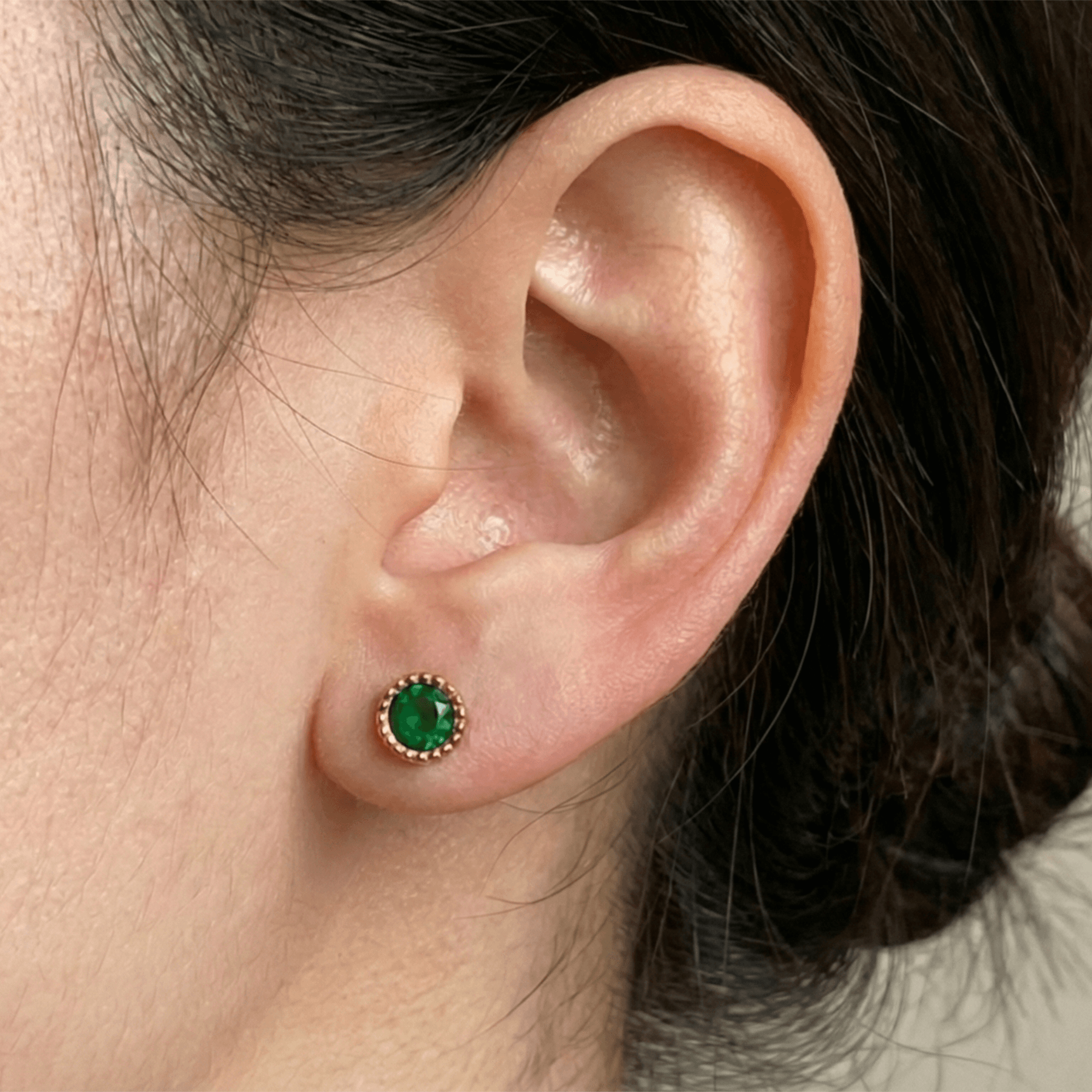 Gold Plated Hoop & Stud Earrings Combo Set for Women | Elegant Green & Clear Stones