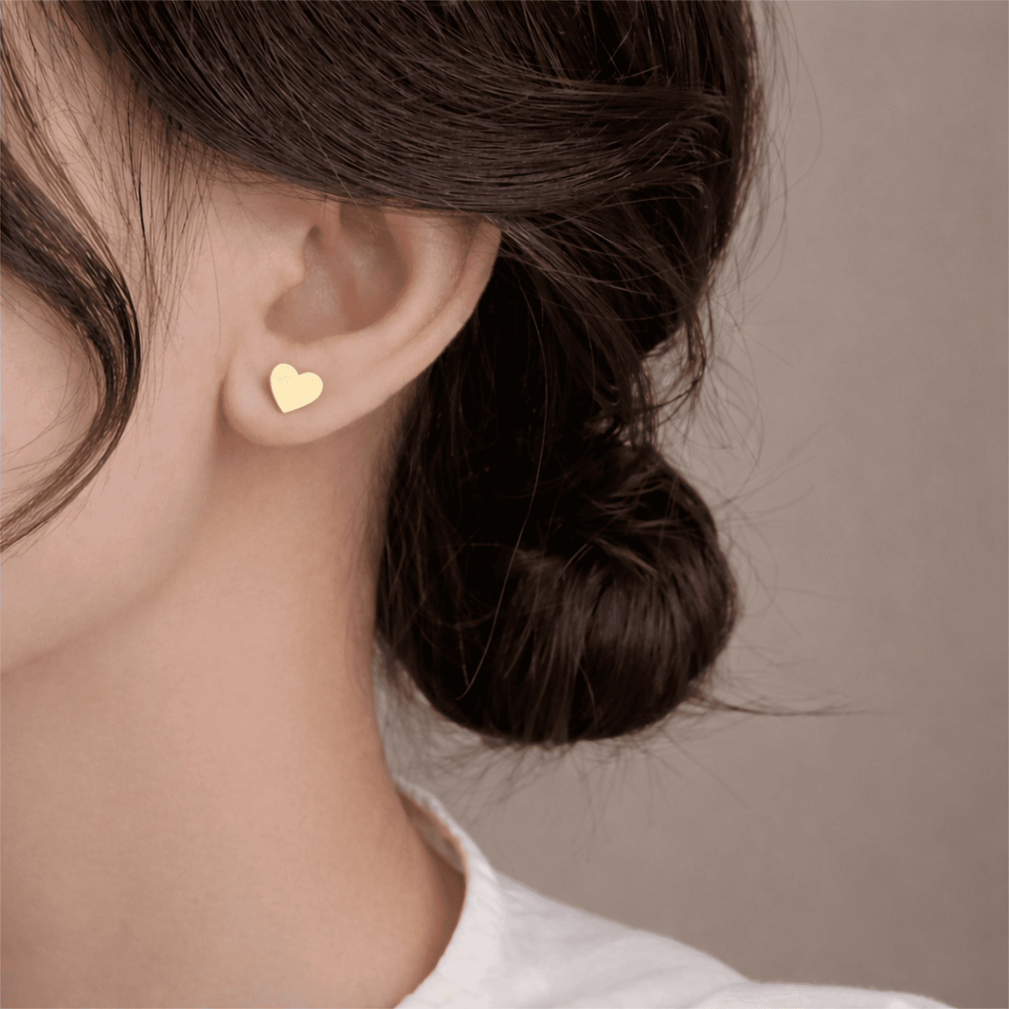 Gold Plated Sun & Heart Stud Earrings Set with Green Stone