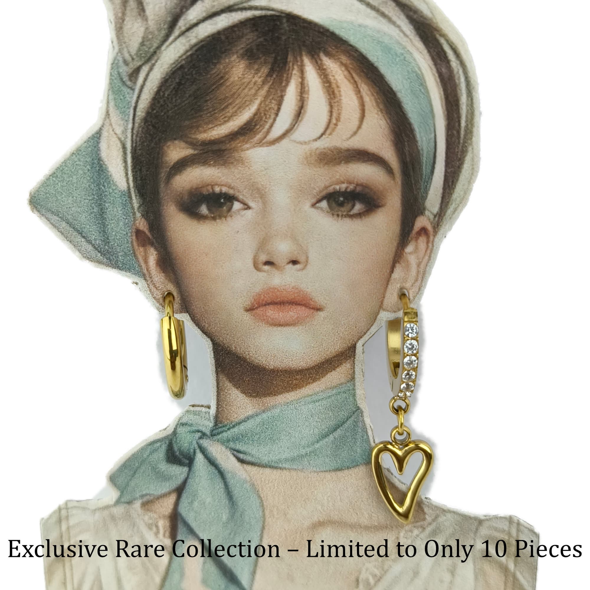 Trendy Mismatch Earrings – Anti-Tarnish Hoop & Heart Dangle Earrings for Women 