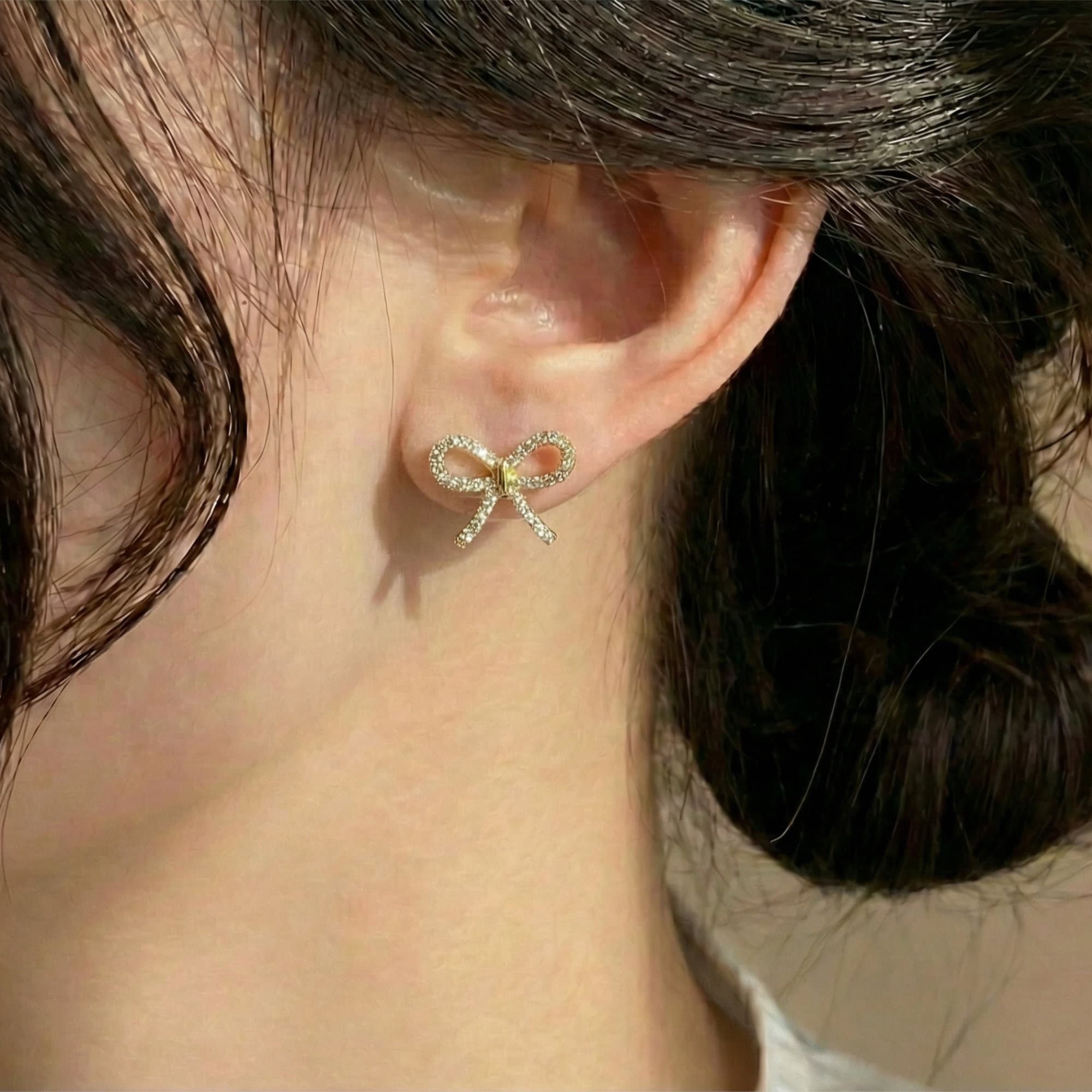 Gold Plated Water Proof Bow earring