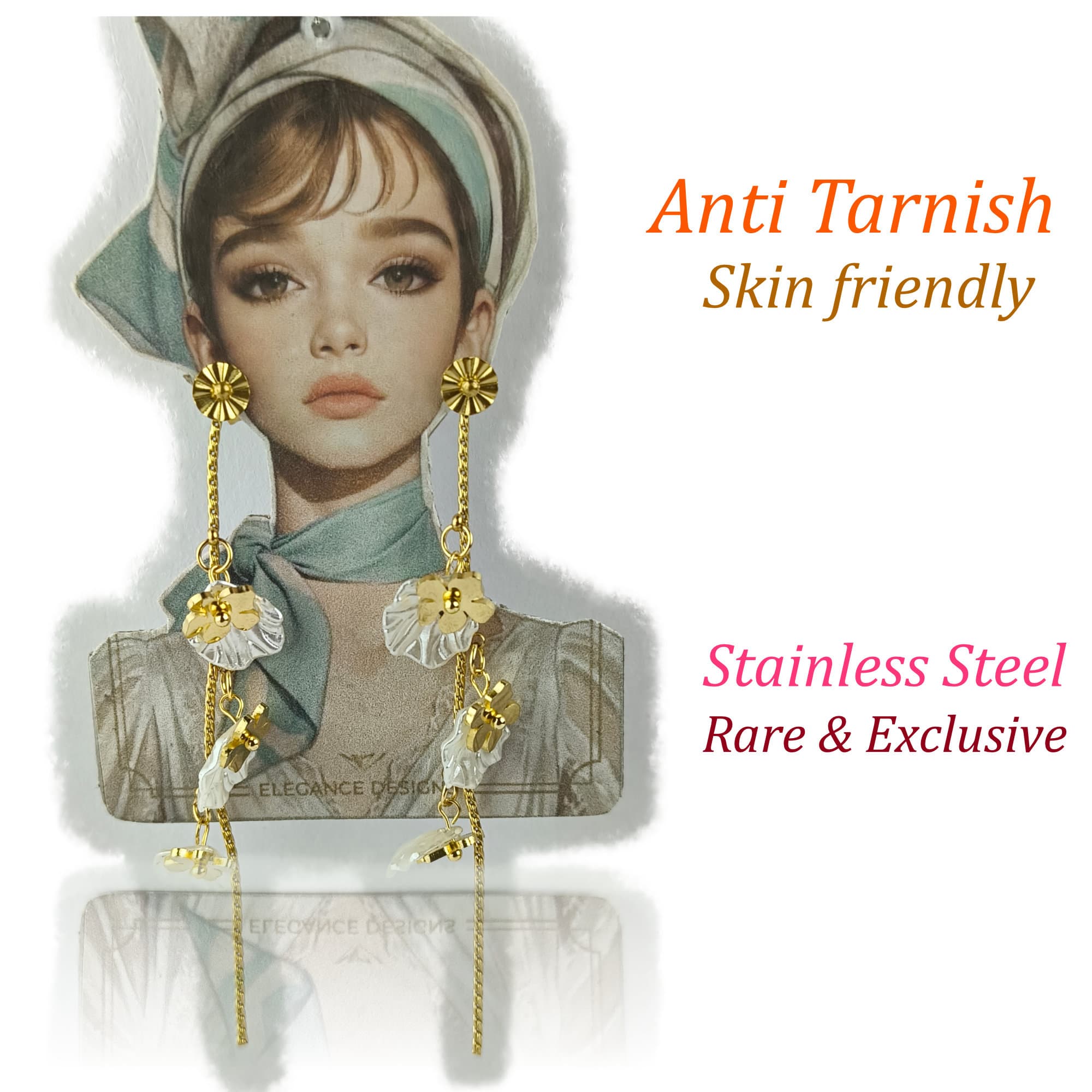 Gold Plated Waterproof Long Earring