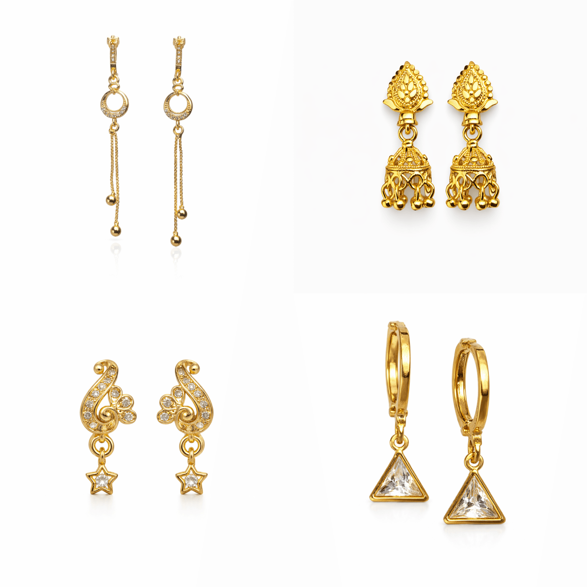 Fancy Earrings Combo for Women (Set of 4 Pairs)