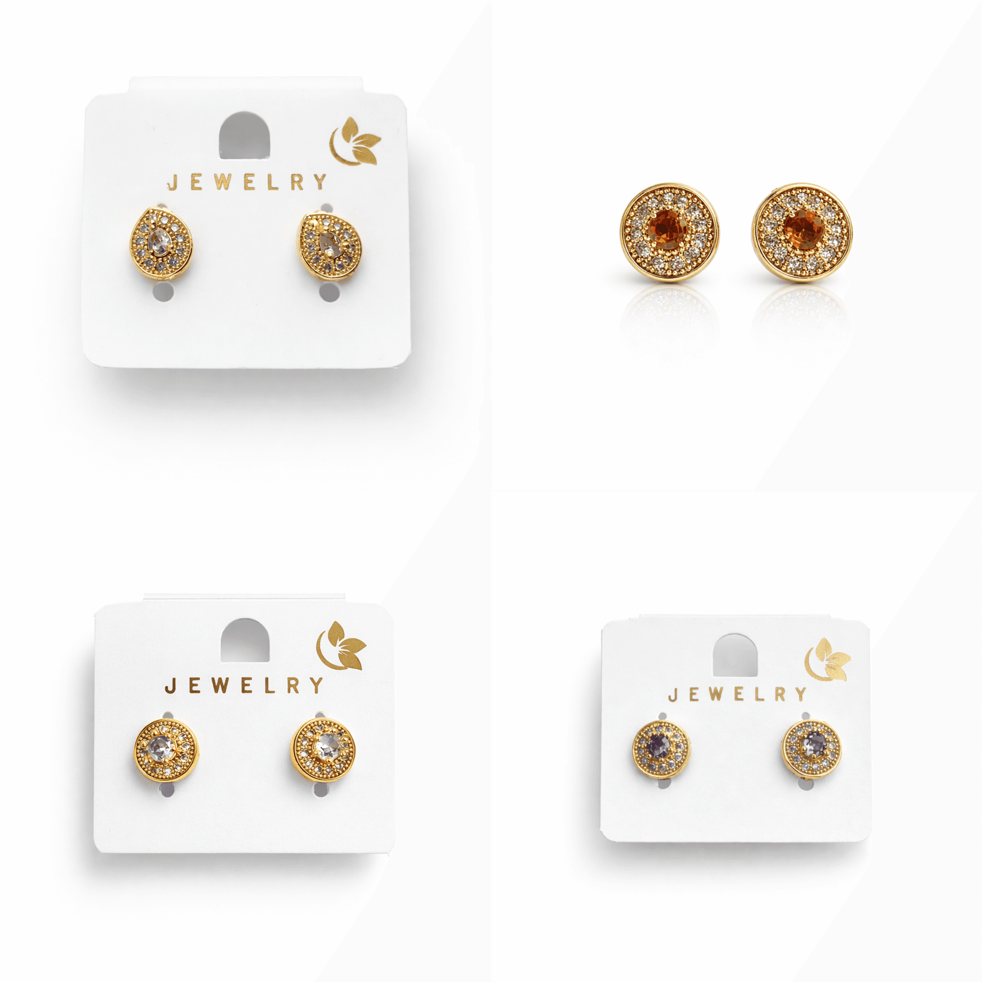Daily & Party Wear Sparkle Stud Earrings Combo for Women – 4 Pairs