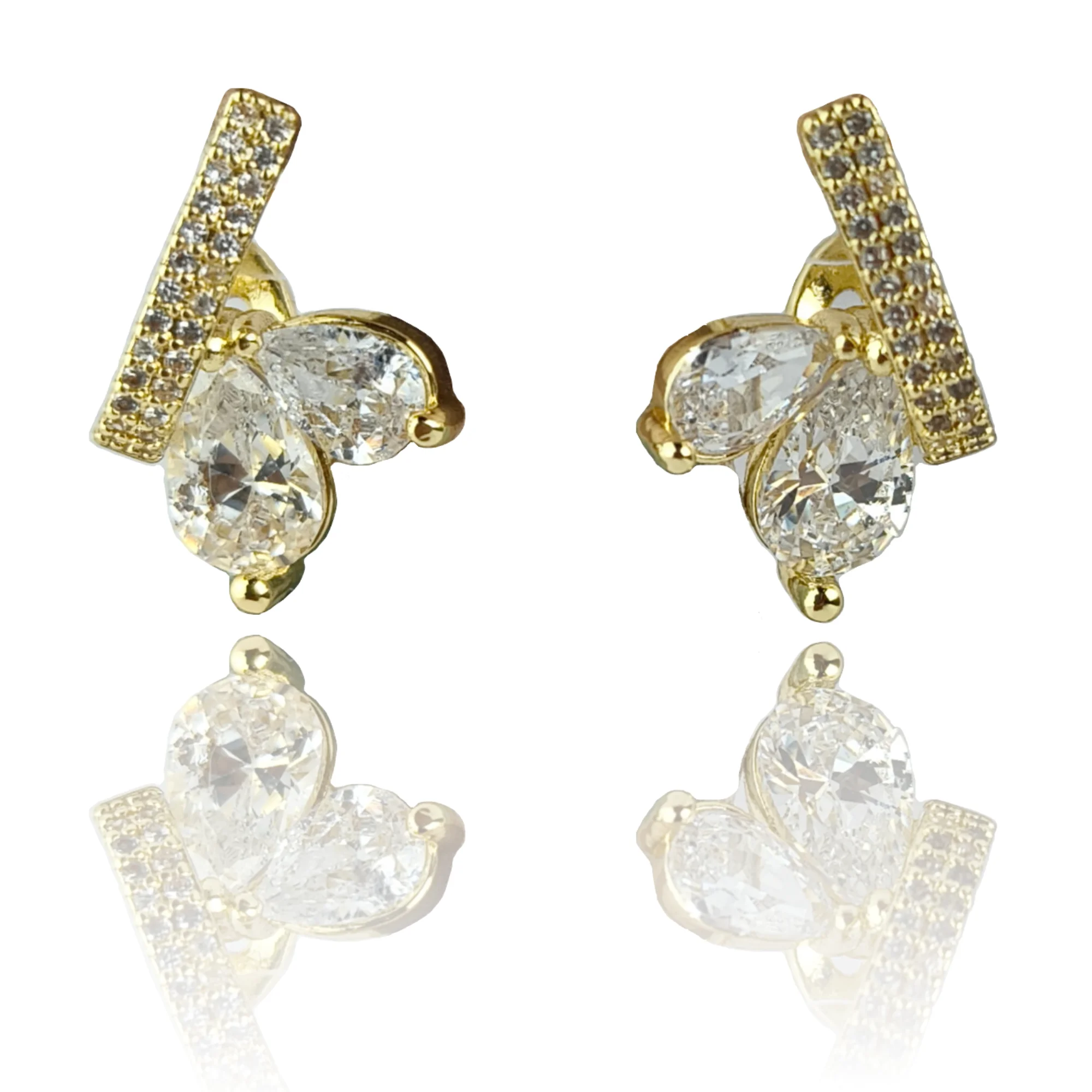 Gold Plated Diamond Earrings
